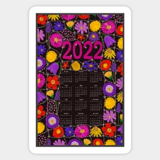 Calendar 2022 daisy chain entwined wildflowers Sticker